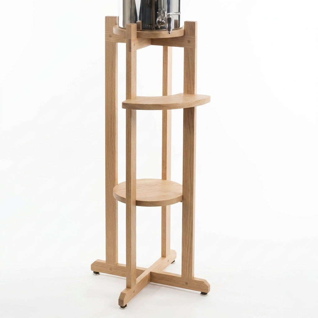 Deluxe Berkey Water Filter Floor Stand with Shelves - Image 2