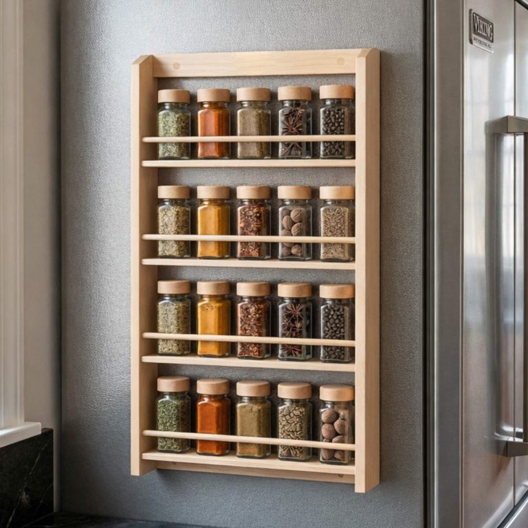 Wood Magnetic Spice Rack