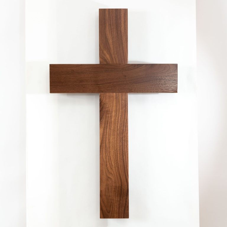 Huge Wall Cross in Walnut