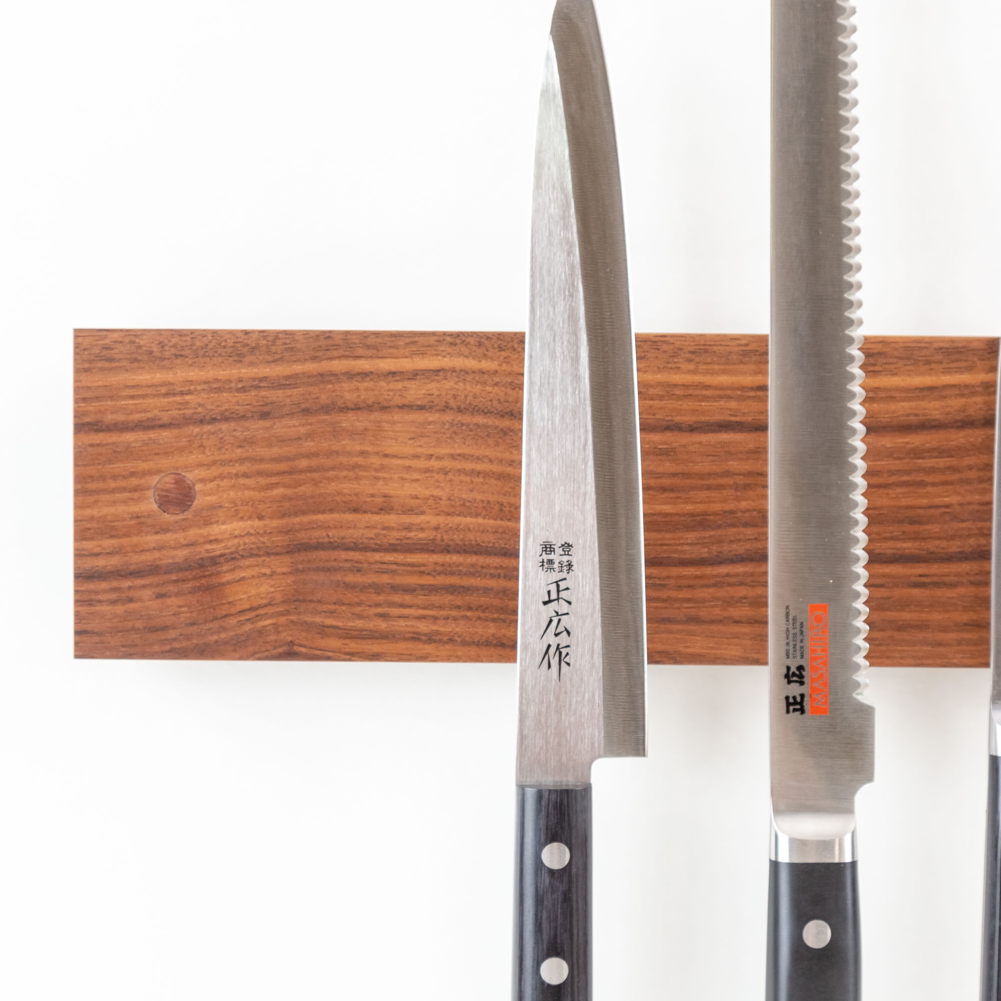 Magnetic Knife Holder For Wall In Walnut