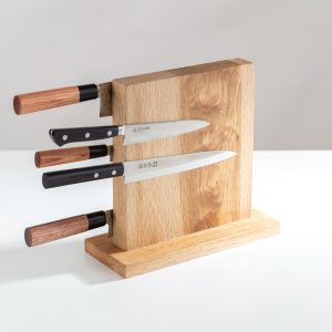 Magnetic Countertop Knife Stand In Solid Wood