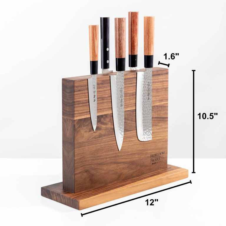 Walnut Magnetic Counter Display For Knives