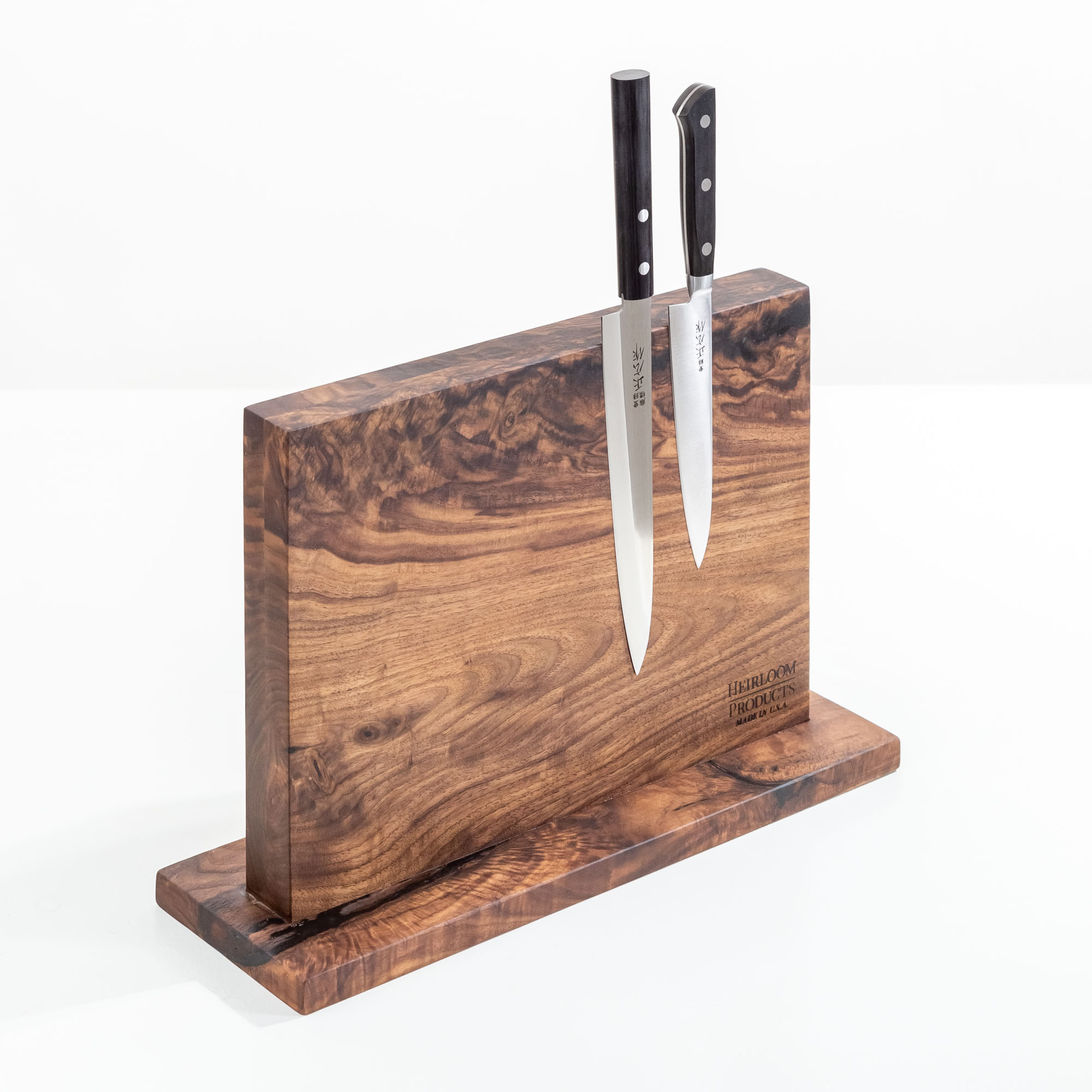 Signature #204 - Walnut Burl Vertical Countertop Knife Holder