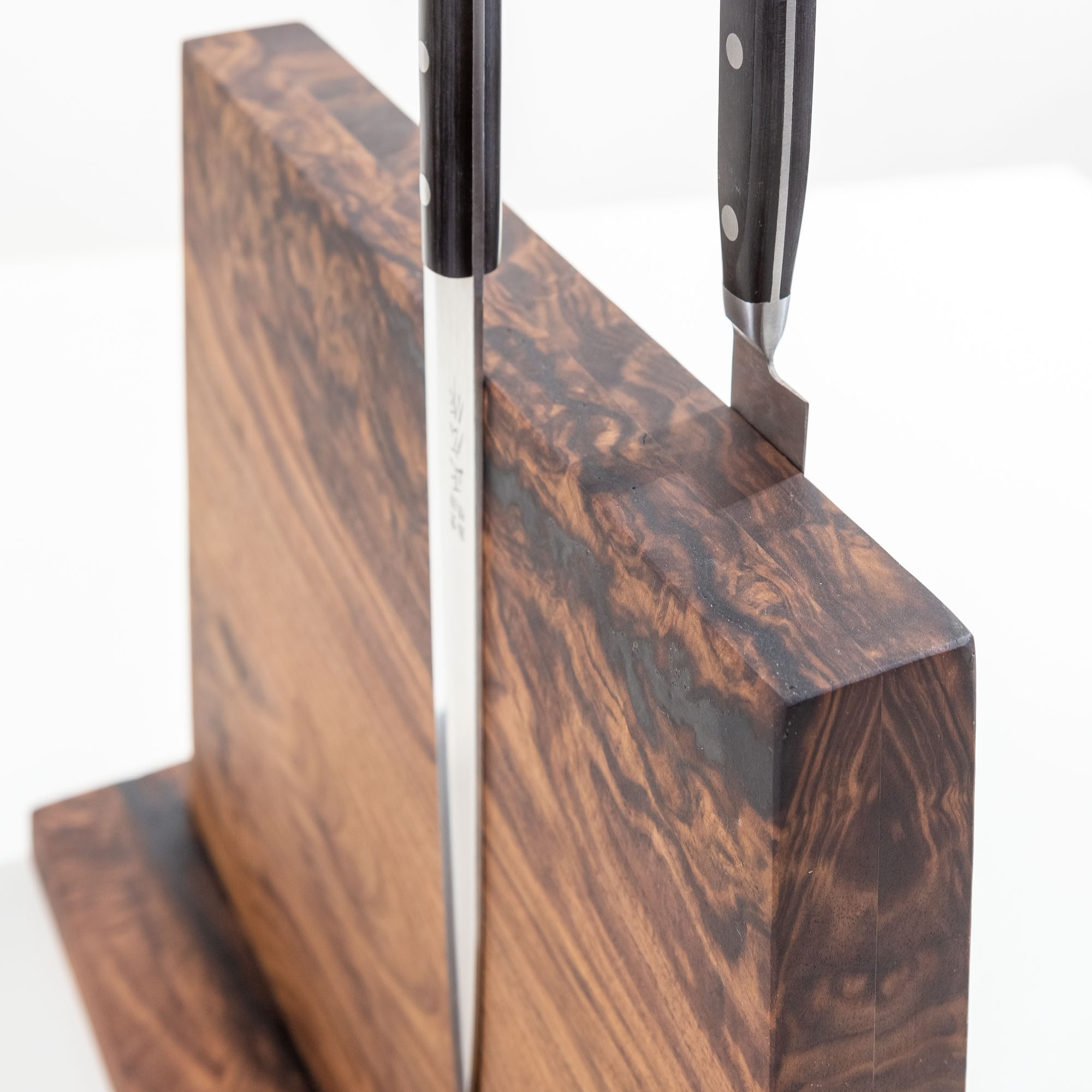 Signature #204 - Walnut Burl Vertical Countertop Knife Holder - Image 4